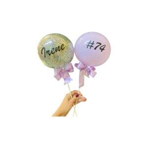 Topo de Bolo com Par de Balões Personalizados | Balões Decorativos com Nome e Idade