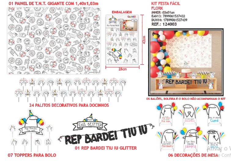 Kit Festa Fácil Flork Meme - Decoração De Aniversário