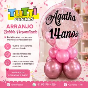 Balão Bubble Personalizado de Mesa