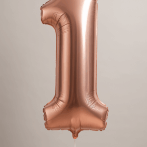 Balão Rose Gold Número com Gás Hélio – 1 Metro de Altura