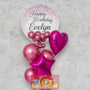 Arranjo de Balões Pink com Gás Hélio – Tutti Festas