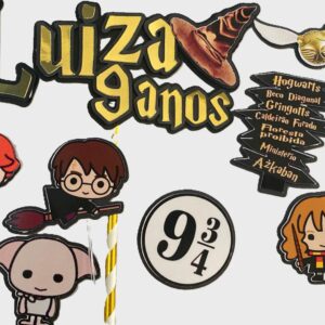 Topper de Bolo em Camadas Harry Potter Cute – Personalizado com Nome e Idade