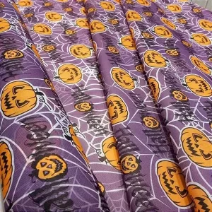 TNT Halloween Roxo com Abóboras – Vendido por Metro (1,40m largura)