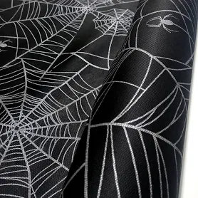 TNT Preto Estampado Teia de Aranha – Decoração Halloween, Festas Temáticas e Painéis