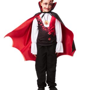 Fantasia Infantil Vampiro Drácula com Capa – Halloween e Festas Temáticas