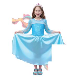 Fantasia Vestido Princesa Cristal com Capa Infantil